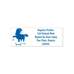 Cute Clydesdale draft horse cartoon illustration Zelfinktende Stempel