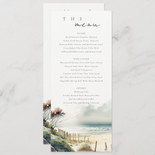 Cute Coastal Sand Beach Seascape Wedding Programme (Devant / Derrière)