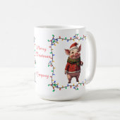 Cute Cochon Christmas Mug (Devant droit)