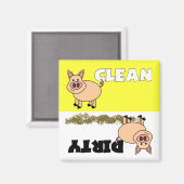 Cute Cochon propre / Lave-vaisselle sale Magnet (Recto/Verso)