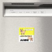 Cute Cochon propre / Lave-vaisselle sale Magnet (In Situ (Lave-vaisselle))
