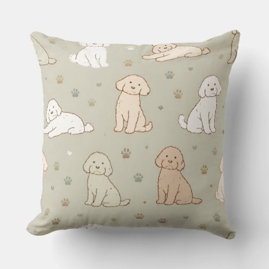 Cute Cockapoo Pattern | Dog Lover Cushion Kussen (Voorkant)