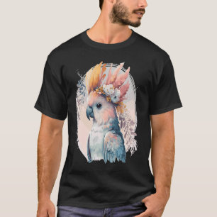 Cute Cockatau Parrot Bird Flower Crown Pet Birds T-shirt