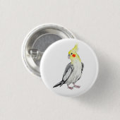 Cute Cockatiel Waterverf Parrot. Ronde Button 3,2 Cm (Voorkant /achterkant)