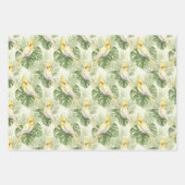 Cute Cockatiel with Tropical Plants Pet Bird Lover Inpakpapier Vel (Voorkant 3)