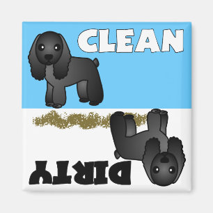 Cute Cocker Spaniel Clean Dirty Dishwasmachine Mag Magneet