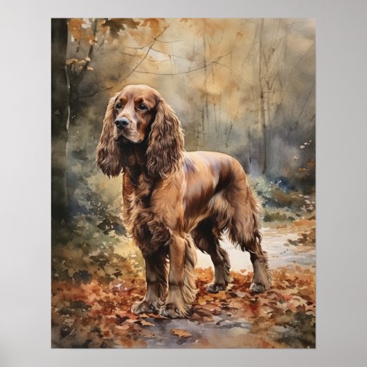 Cute Cocker Spaniel Dog Art Imprimer Poster (Devant)