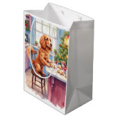 Cute Cocker Spaniel Gingerbread Baking Christmas Medium Cadeauzakje (Achterkant Gekanteld)