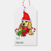 Cute Cocker Spaniel-kerstcadeaus Cadeaulabel (Voorkant)