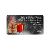 Cute cocker spaniel red giftbox festive custom lab etiket (Voorkant)