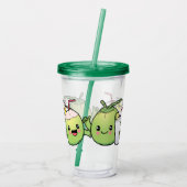 Cute Coconuts Acryl Drinkbeker (Achterkant)