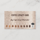 Cute Coffee Beans Gold Glitter Coffee Loyalty (Voorkant)