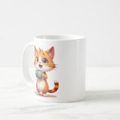 Cute Coffee Cat Mug – Double-Sided Cartoon Design  (Devant gauche)