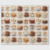 Cute Coffee Cup Cadeaupapier (Vlak)