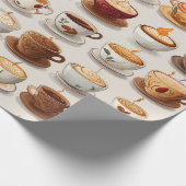 Cute Coffee Cup Cadeaupapier (Hoek)