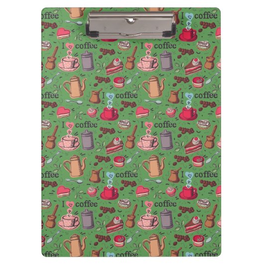 Cute Coffee en Cakes Design Klembord (Voorkant)