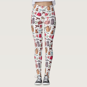 Cute Coffee en Cakes Design Leggings