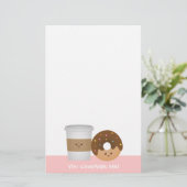 Cute Coffee en Donut... Briefpapier (Staand voorkant)
