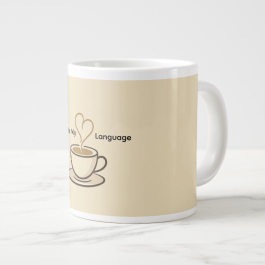 Cute Coffee Is My Love Language Mug Extra Grote Beker (Voorkant rechts)
