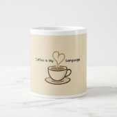 Cute Coffee Is My Love Language Mug Extra Grote Beker (Voorkant)