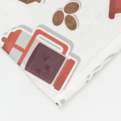 Cute Coffee Lovers Caffeine ThMED Kawaii Pattern Fleece Deken (Hoek)