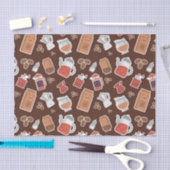 Cute Coffee Lovers Caffeine ThMED Kawaii Pattern Tissuepapier (Craft)