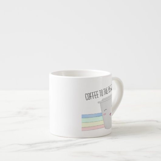 Cute Coffee Lovers Superheld Rainbow Espresso Kop (Voorkant rechts)