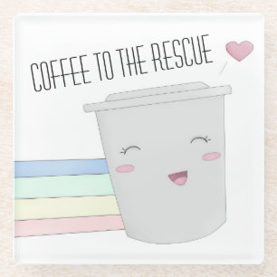 Cute Coffee Lovers Superheld Rainbow Glazen Onderzetter