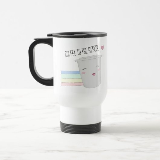 Cute Coffee Lovers Superheld Rainbow Reisbeker (Links)