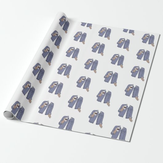 Cute Coffee Mode Party Wrapping Paper Cadeaupapier (Uitgerold)