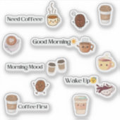 Cute Coffee Mood Sticker Sheet (Voorkant)