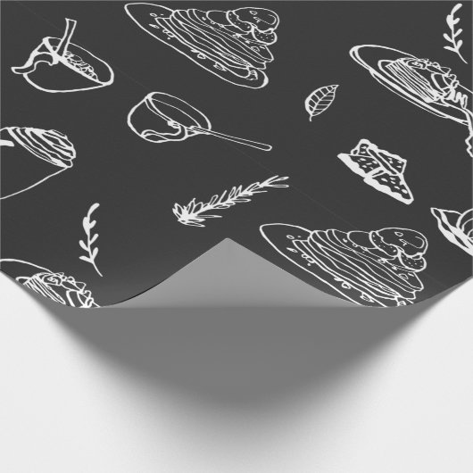 Cute Coffee Pattern Cadeaupapier (Hoek)