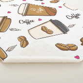 Cute Coffee Pattern Sherpa Blanket Soft & Cozy Sherpa Deken (3/4)