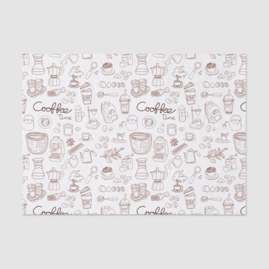 Cute Coffee Pattern Tissuepapier (Voorkant)