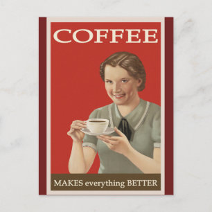 Cute Coffee Poster Briefkaart