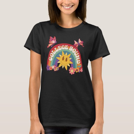 Cute College Bound Student Pride 70's Groovy Hippy T-shirt (Voorkant)