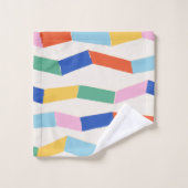 Cute coloré Abstrait Géométrique Motif Chevron (Gant de toilette)