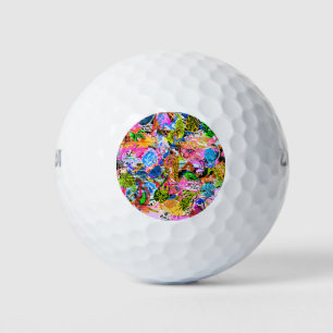 Cute colorful abstract gemengde paisleybloemen pap golfballen