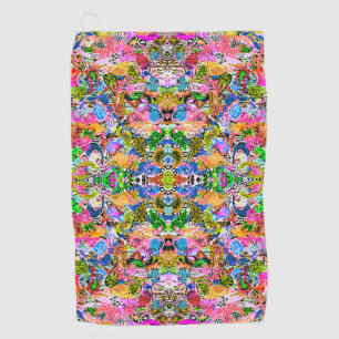 Cute colorful abstract gemengde paisleybloemen pap golfhanddoek