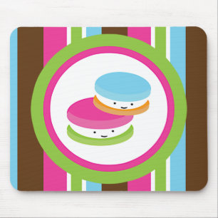 Cute Colorful Bakery Macaroons Fun Stripe Muismat