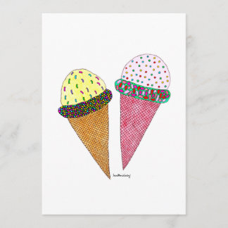 Cute Colorful Birthday Ice Cream Kaart