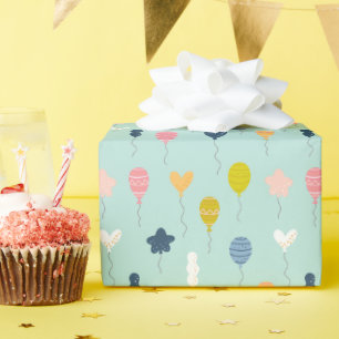 Cute Colorful Birthday Party ballonpatroonpatroonp Cadeaupapier