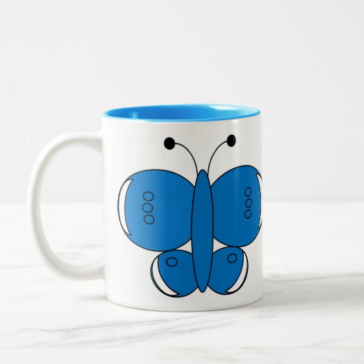 Cute Colorful Butterfly Mok - Common Blue (Links)