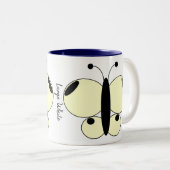 Cute Colorful Butterfly Mok - Large White (Voorkant rechts)