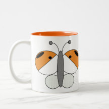Cute Colorful Butterfly Mok - Oranje tip