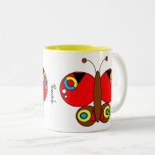 Cute Colorful Butterfly Mok - Peacock (Voorkant rechts)