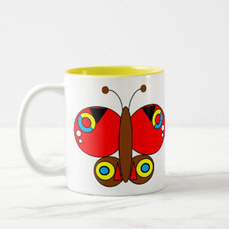 Cute Colorful Butterfly Mok - Peacock