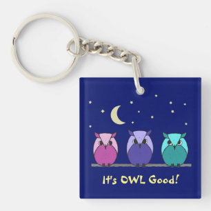 Cute Colorful Cartoon Ownership Night Sky Sleutelhanger