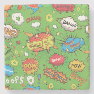 Cute Colorful Cartoon Speech Bubbles Stenen Onderzetter