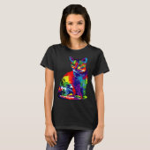 Cute Colorful Cat for Cat Pop T-shirt (Voorkant volledig)